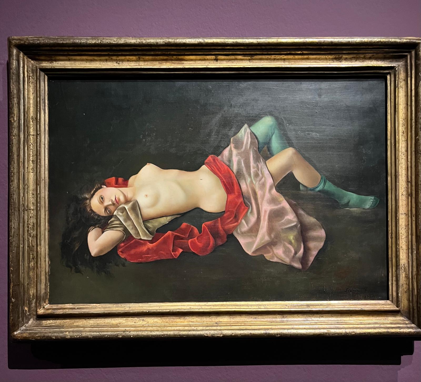 Glovane donna con calze Monte Carlo 1942 / Nudo - Leonor Fini