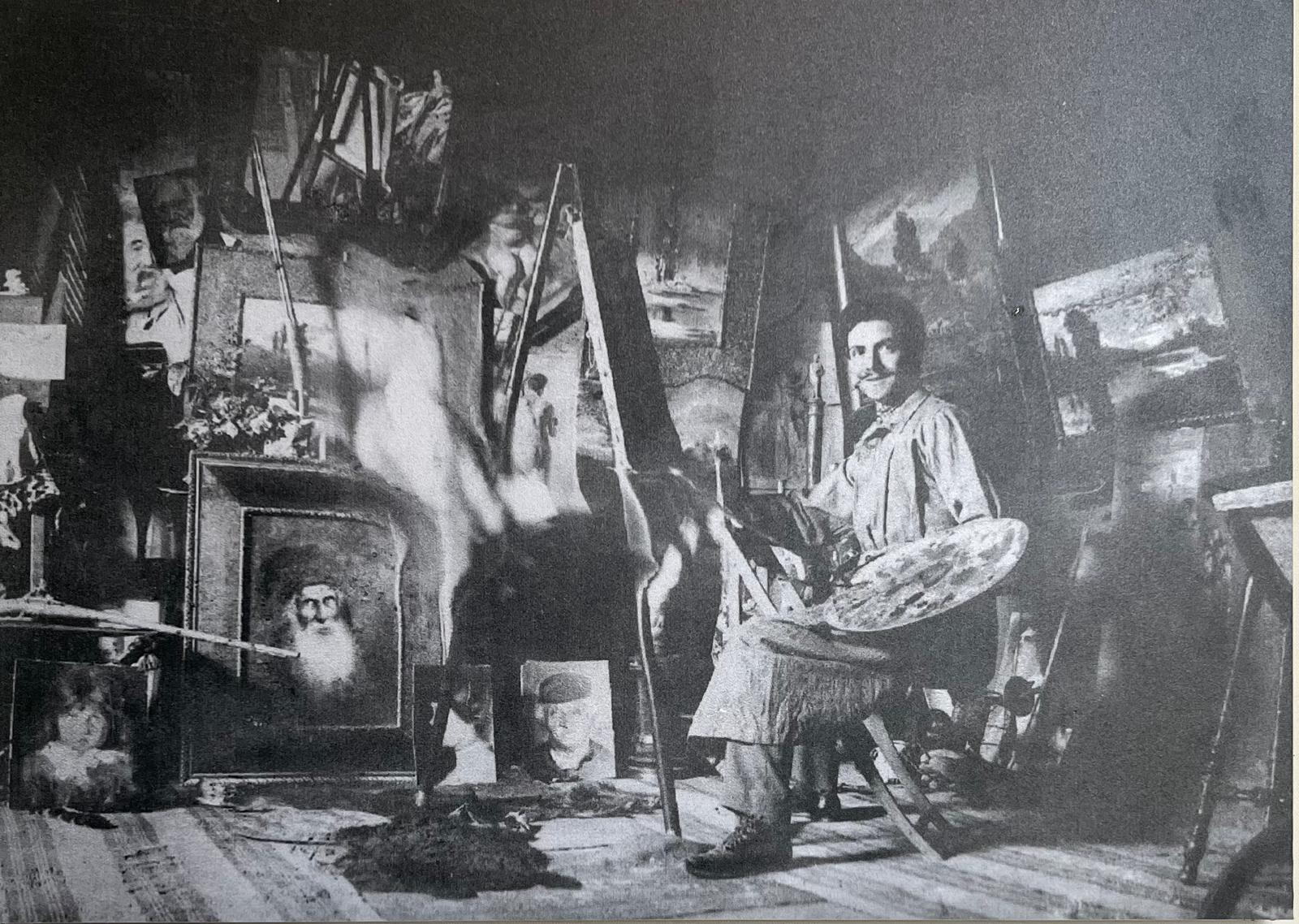 Felice Casorati nel suo studio a Padova, 1903