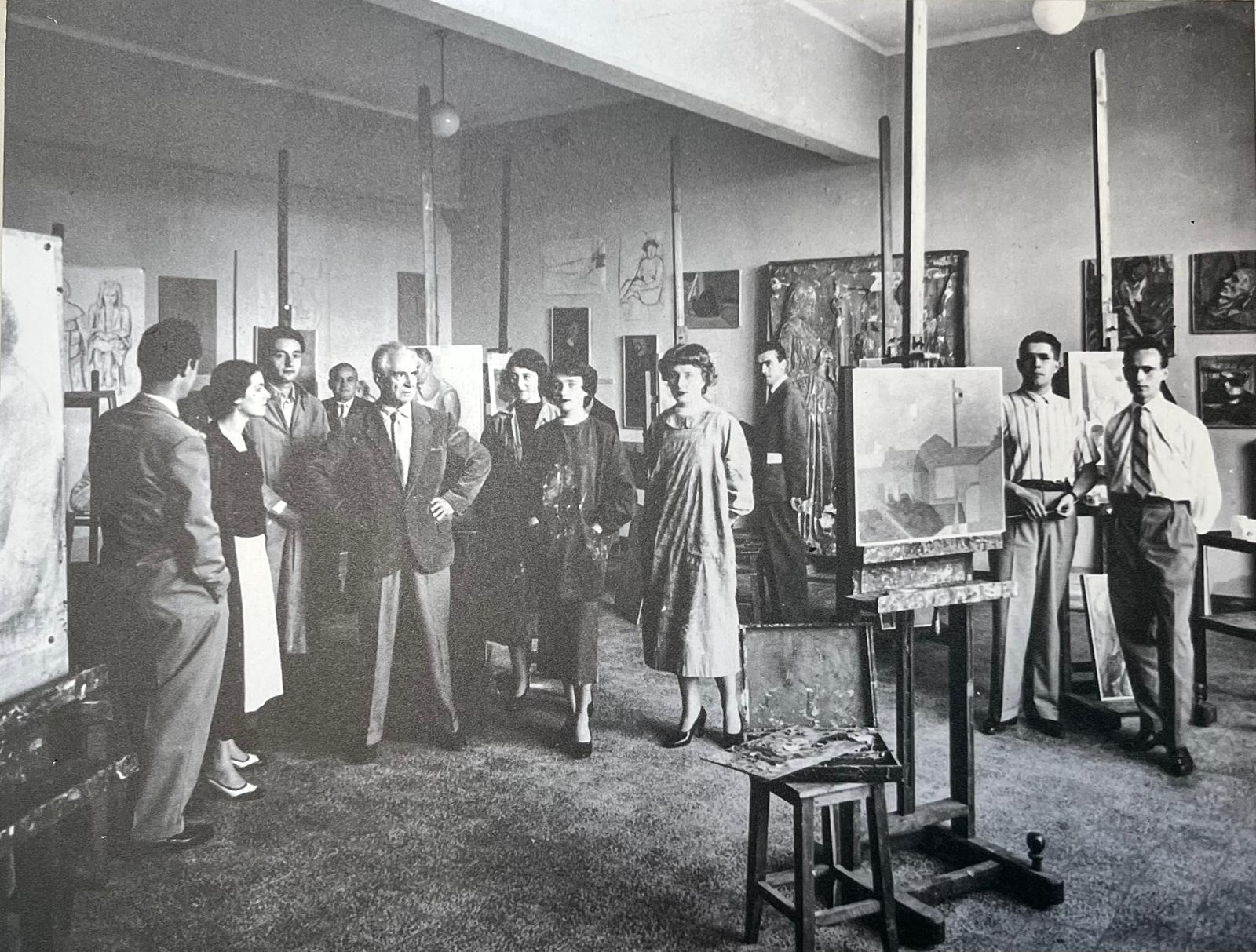 Felice Casorita all'Accademia Albertina a Torino, 1953