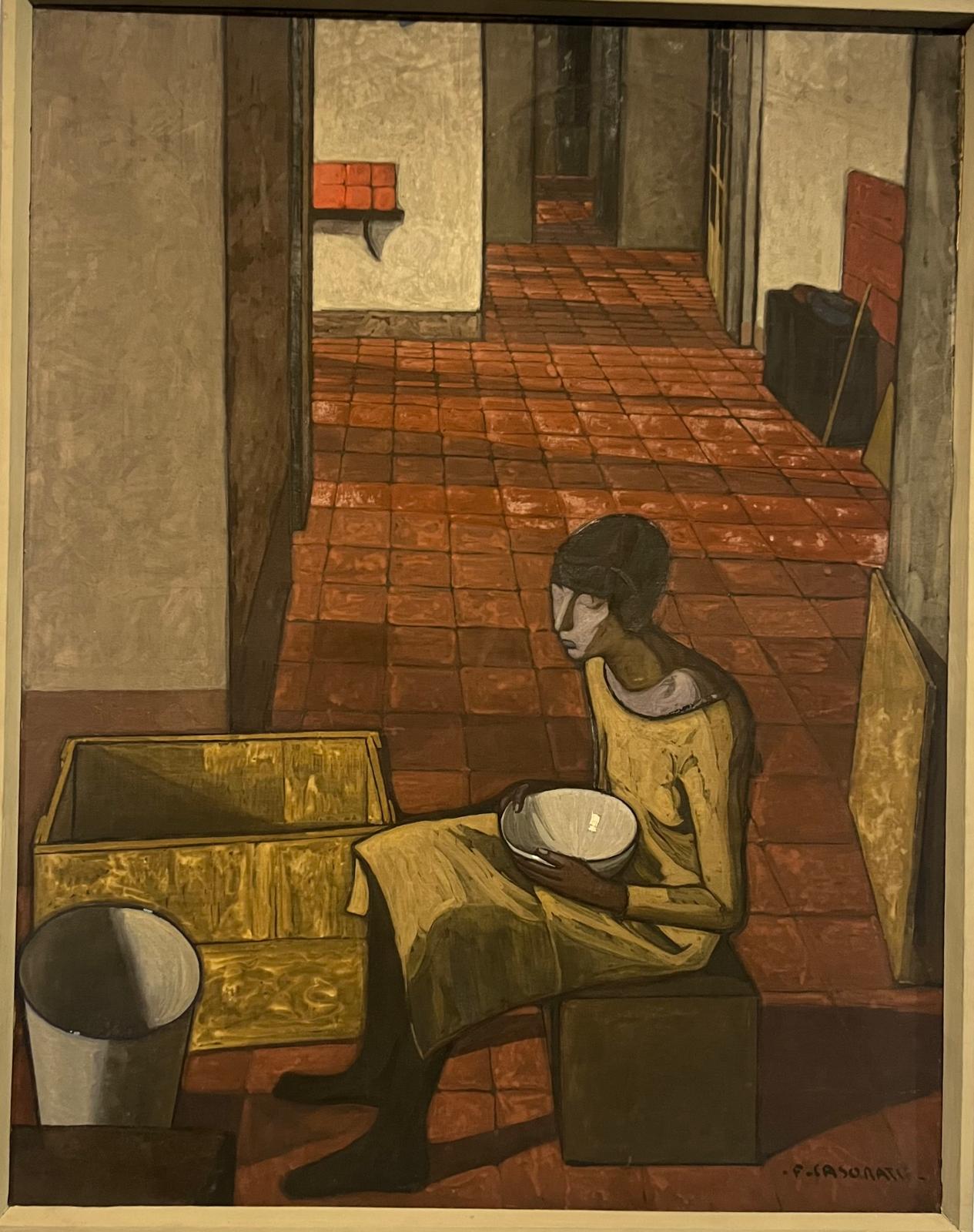 Bambina o Interno o Ragazza con scodella o Mattino, 1919, Felice casorati